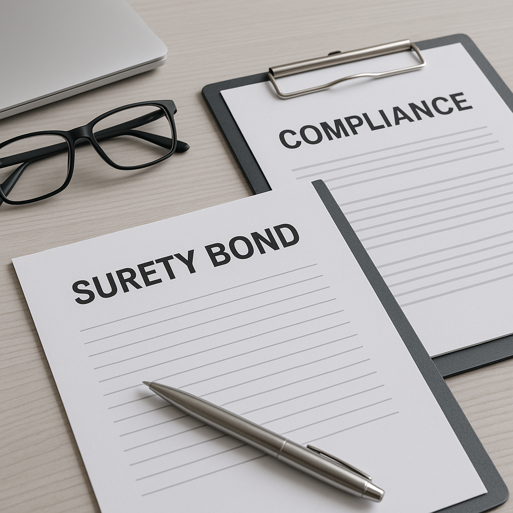 Surety bond paperwork representing business, court, and compliance bonds in Ohio
