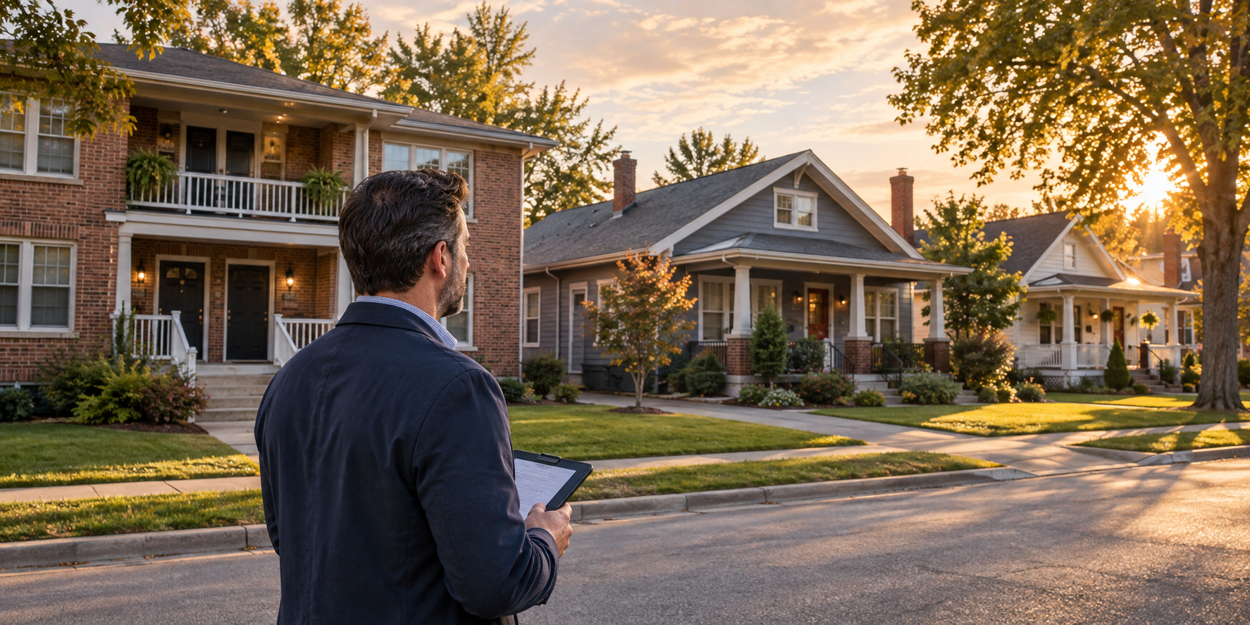 Ohio landlord reviewing a portfolio of well-maintained rental properties