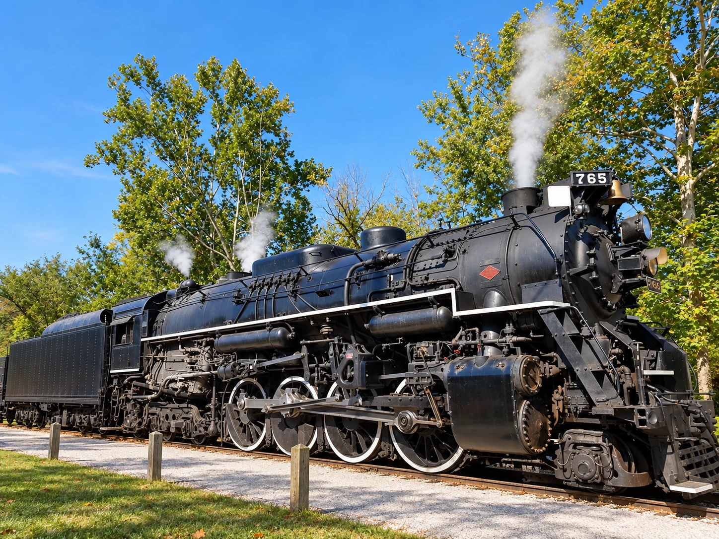 Historic steam locomotive in Brecksville, Ohio